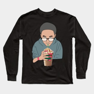 Sippy Starbucks kid nails holographic meme gay Long Sleeve T-Shirt